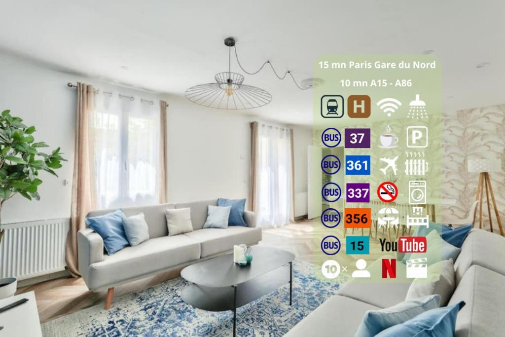 Parking Prive Gratuit - 15Mn Paris - Gare A Pied En 5Mn - Tout Equipee - Terrasse - Jardin - Stade De France - Casino D'Enghien - Hippodrome, Universite Épinay-sur-Seine Exterior foto